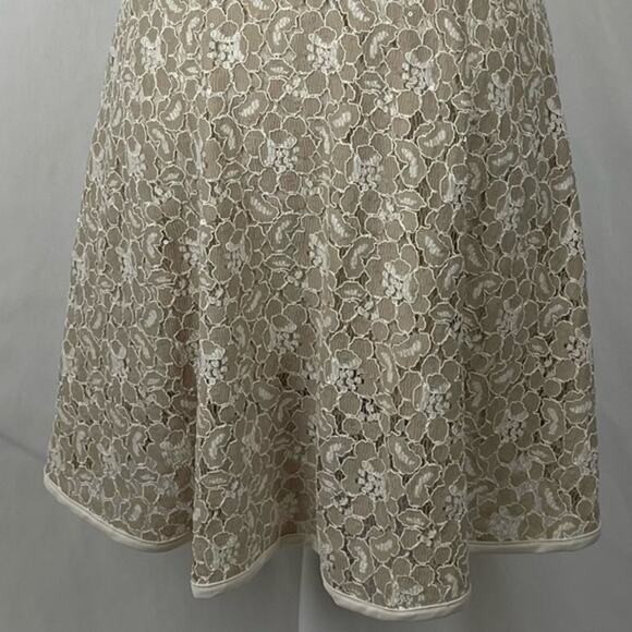 Honey And Rosie Embroidered Cream & Tan Lace w/Sequins Party Event Dress Size 1 - Picture 4 of 13